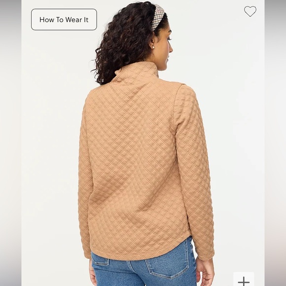 J. Crew Quilted Mockneck Pullover camel - Picture 11 of 11
